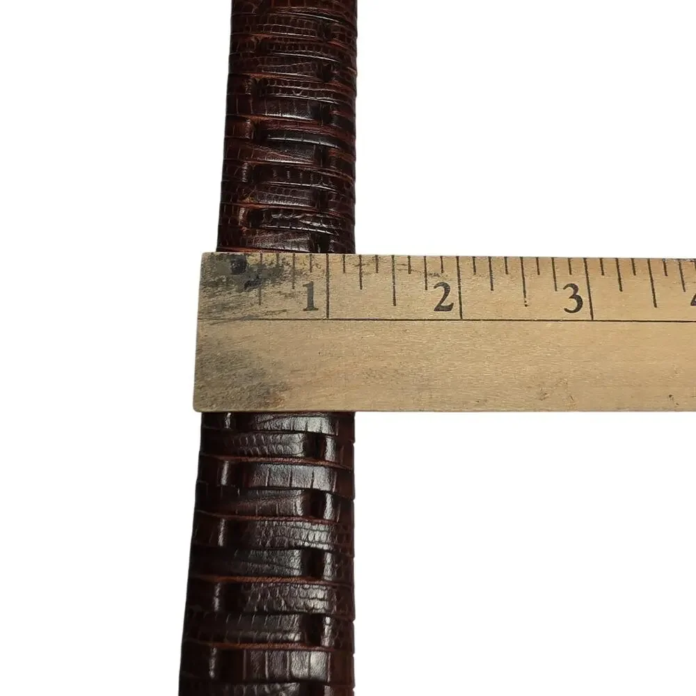 MENS ITALIAN CALF LEATHER BELT TAUPE BROWN 32/80 BRAID WEAVE 1.25 in wide